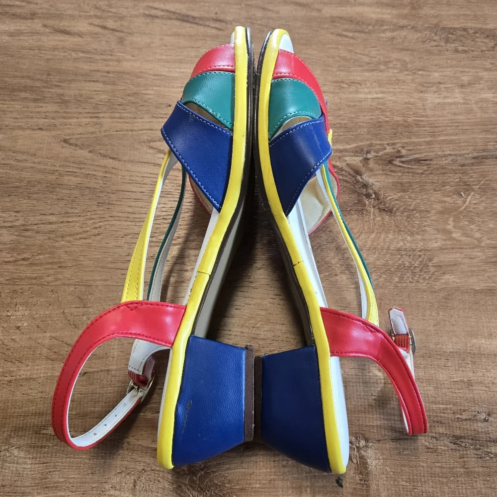 Vintage Vibrant Happy Go Lightlys By Treadeasy Multicolor Women's Sandals Size 9 - Picture 4 of 7